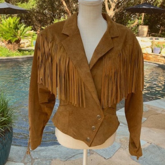 Western Winlit Cowgirl Jackets & Blazers - Suede Western Jacket with Fringe